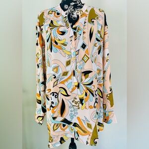 Vintage style 60’s Pucci type print tunic blouse